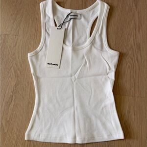 Thirty Years Demi Ribbed Tank White